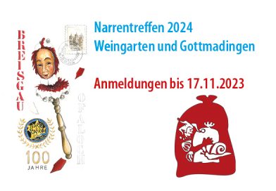 Anmeldungen für Narrentreffen 2024 in Weingarten und Gottmadingen